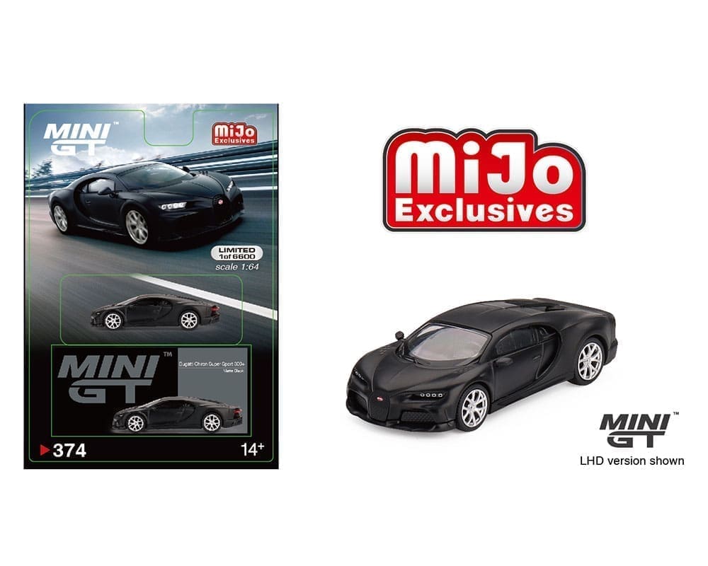 Mini GT 1:64 Bugatti Chiron Super Sport 300+ (Negro mate) – MiJo Exclusives