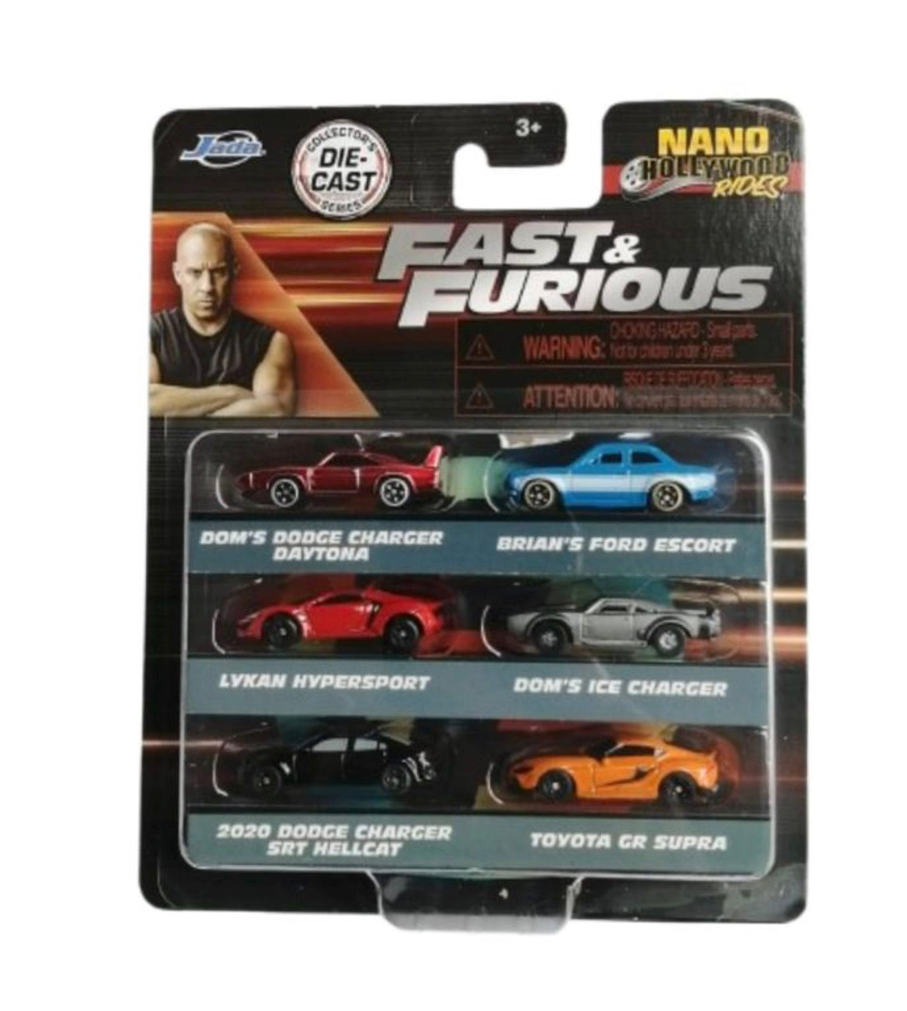 Jada Paquete Nano 6pzs Rápidos y Furiosos