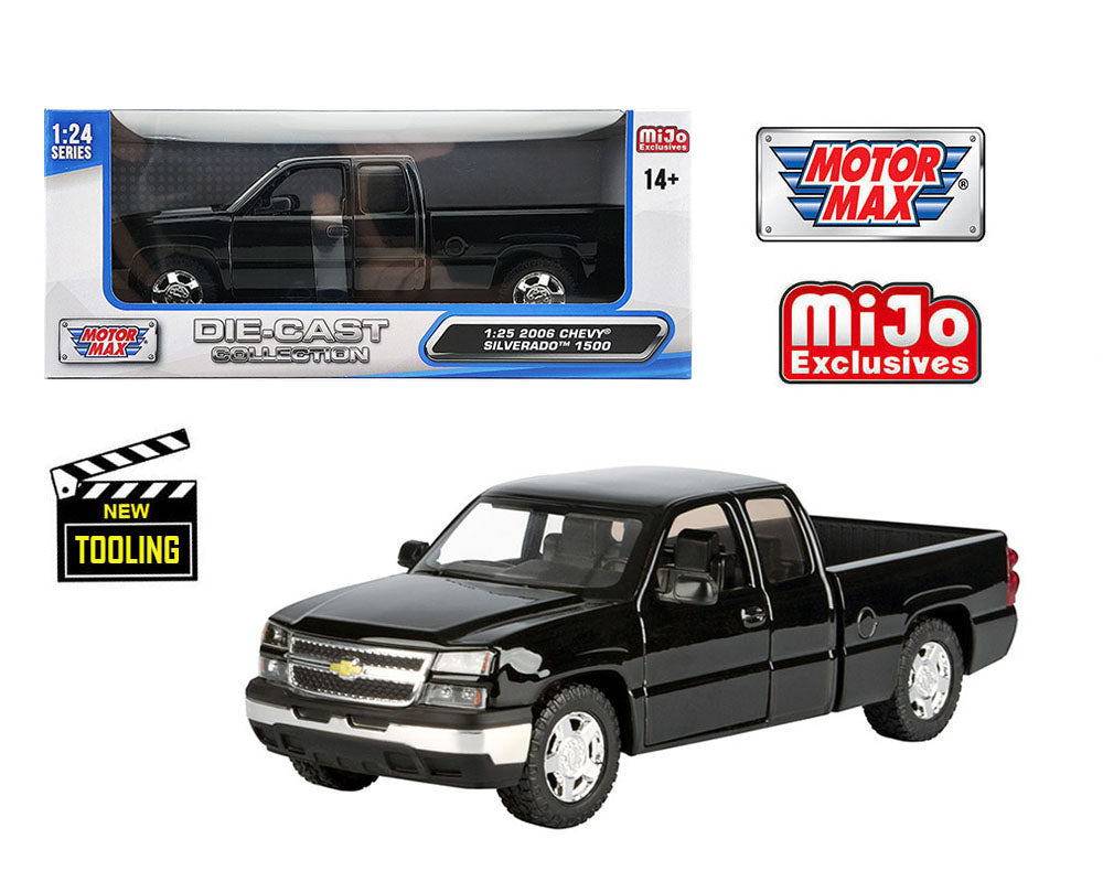 Motormax 1:25 2006 Chevrolet Silverado 1500 – Negro – Mijo Exclusivos