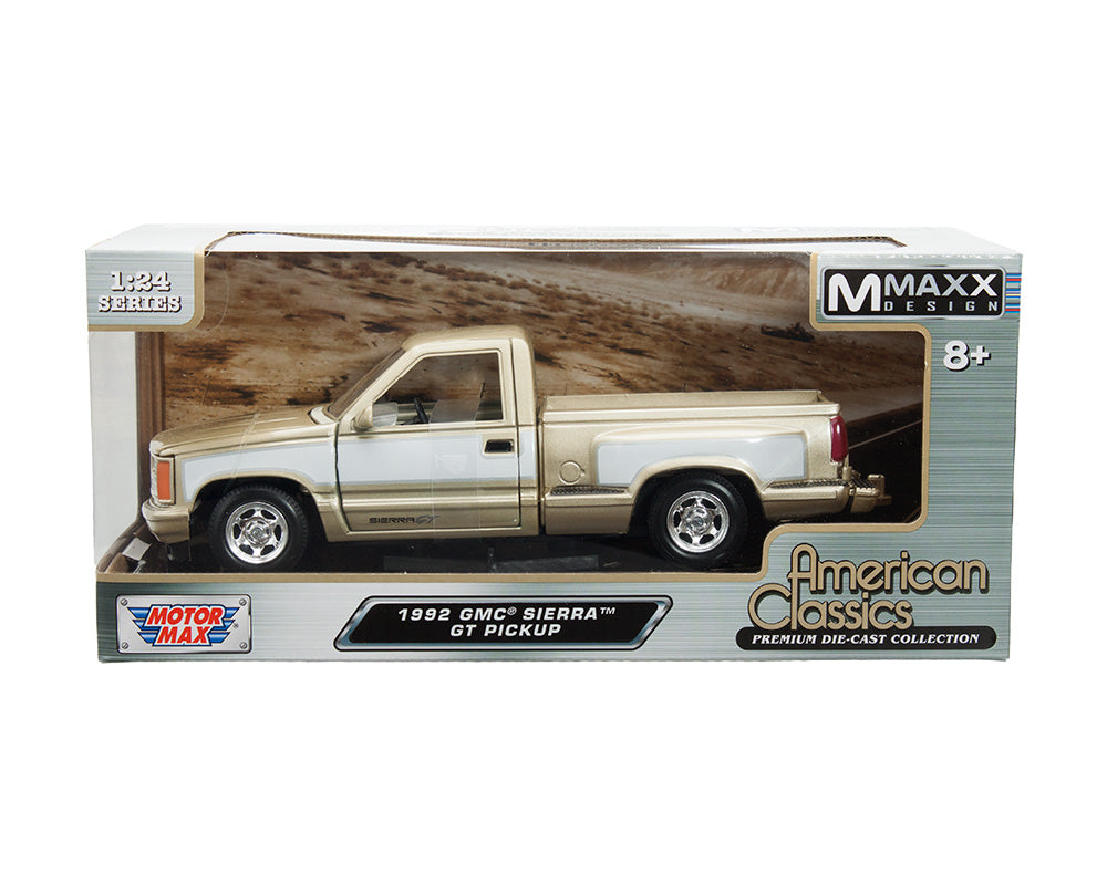 Motormax 1:24 - 1992 GMC Sierra GT Pick up Truck 2 Tone – American Classics Mmaxx Design