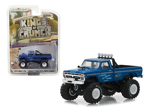 Greenlight 1:64 - Kings of crunch 1974 Ford F-250 Pickup Azul Camioneta - (Azul)