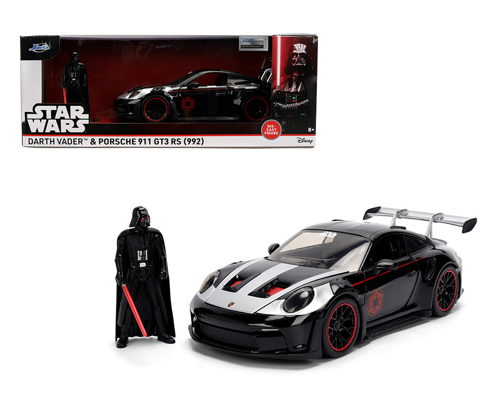 Jada 1:24 Star Wars Darth Vader and Porsche 911 GT3 RS (992) – Hollywood Rides - (Negro)