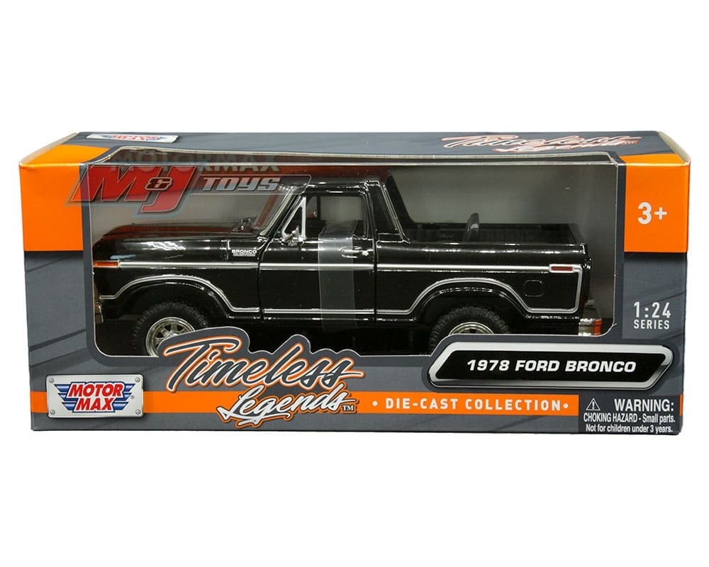 Motormax 1:24 - 1978 Ford Bronco Custom – Timeless Legends (Negro)
