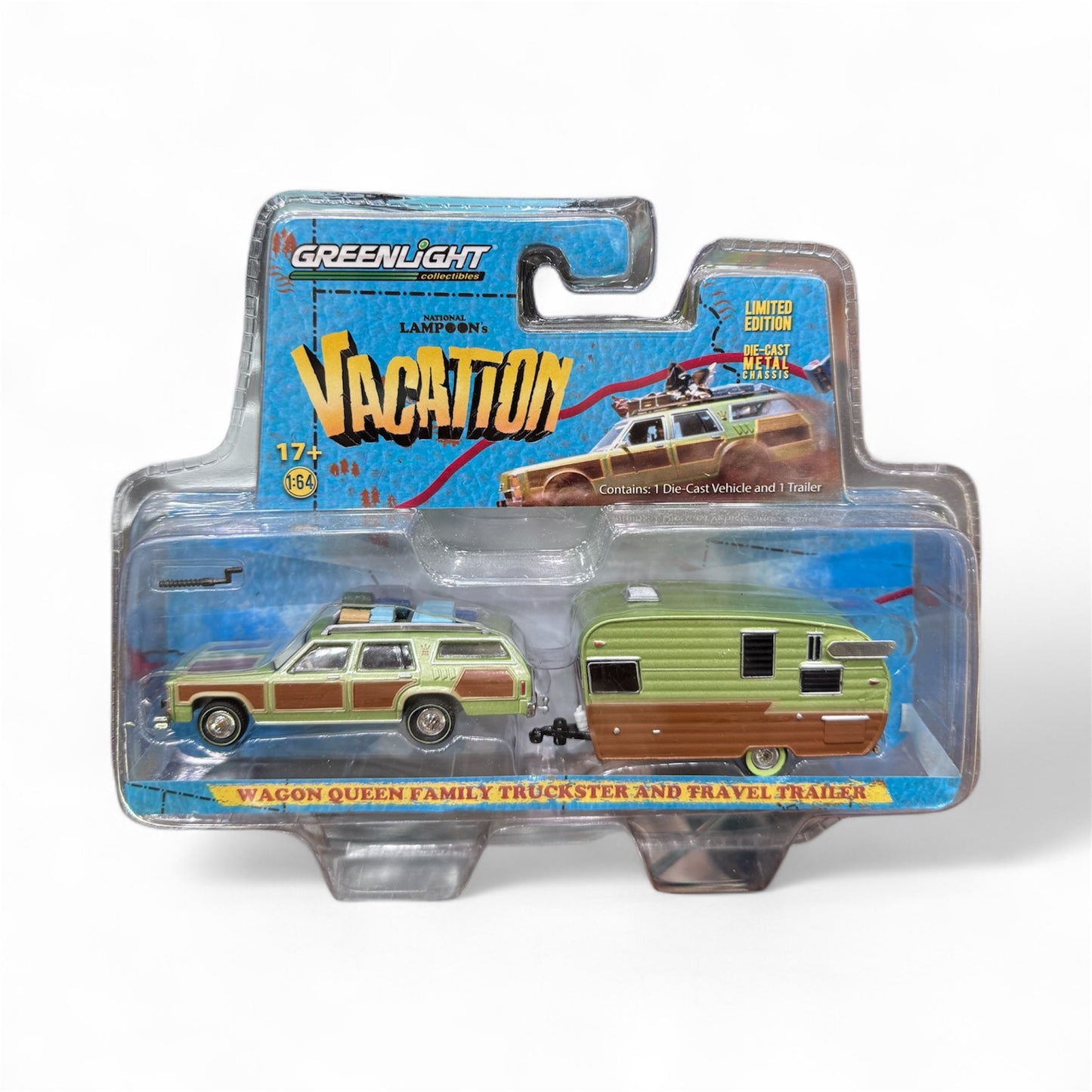Greenlight 1:64 CAMIONETA FAMILIAR Y REMOLQUE DE VIAJE WAGON QUEEN