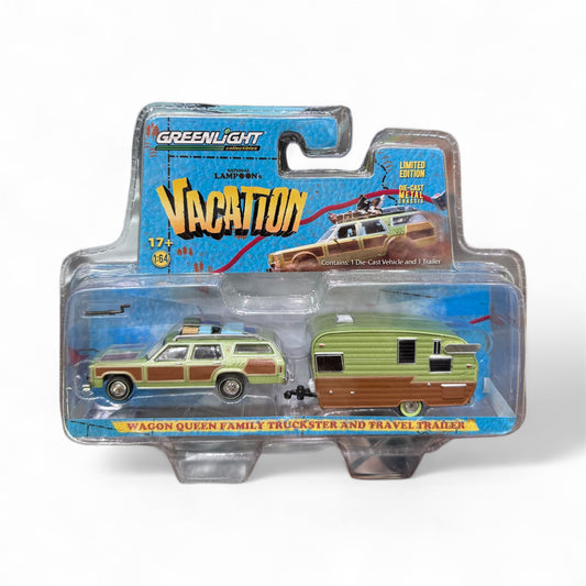Greenlight 1:64 CAMIONETA FAMILIAR Y REMOLQUE DE VIAJE WAGON QUEEN