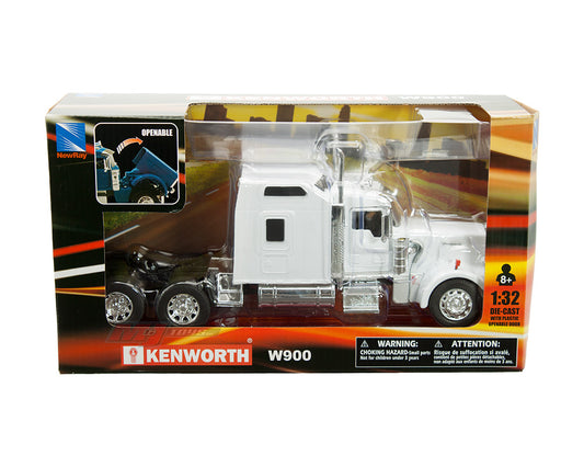 New Ray 1:32 Kenworth W900 White Tractor Cab Only – LongHauler