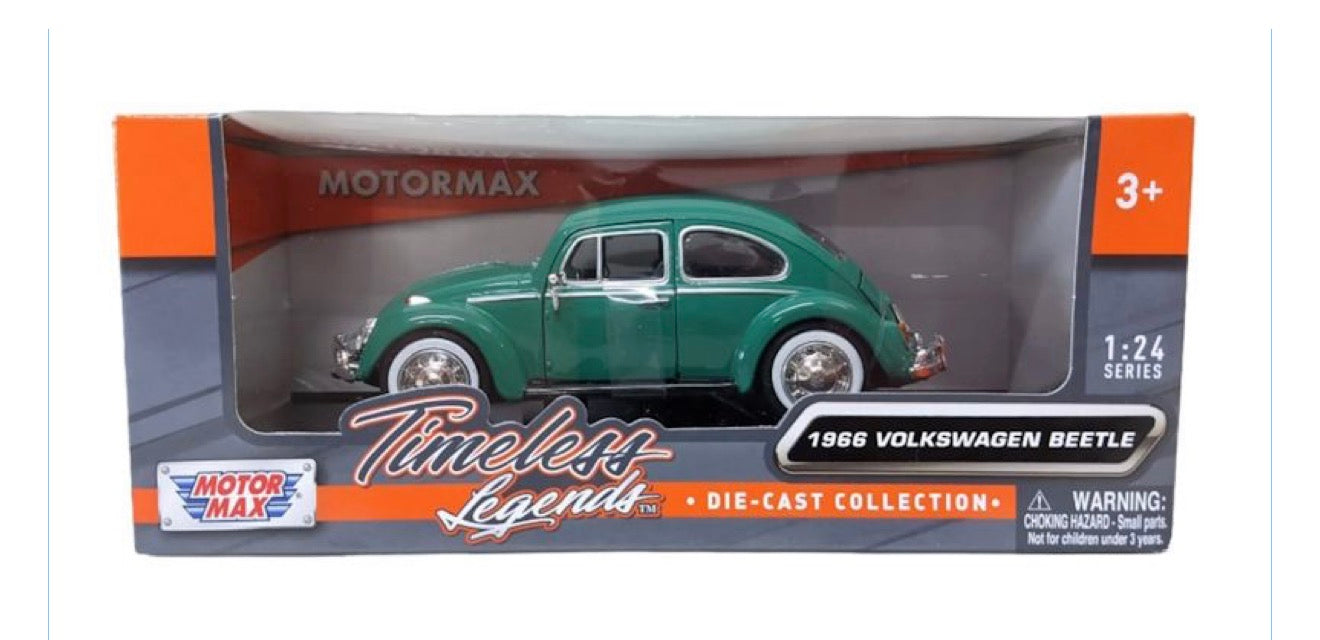 Motormax 1:24 - 1966 VolksWagen  Beetle - Times Legends - (Verde)