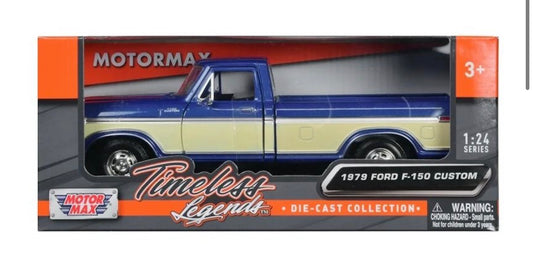 Motormax 1979 Ford F-150 Custom Pick up Azul⁄ Crema 1:24