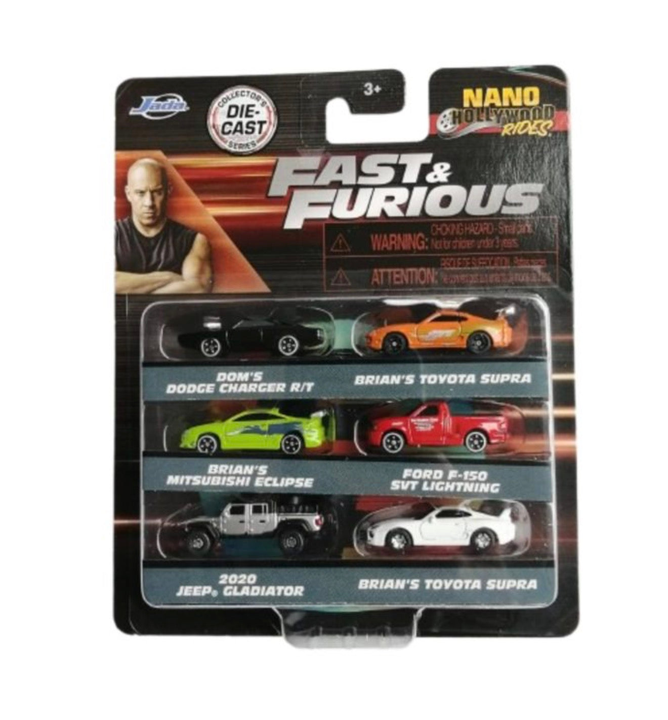 Jada Paquete Nano 6pzs Rápidos y furiosos