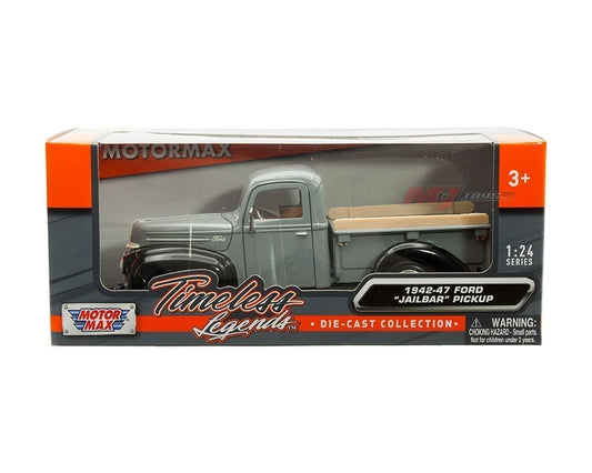 Motormax 1:24 1942-47 Ford Jailbar Pickup – Gris – Timeless Legends