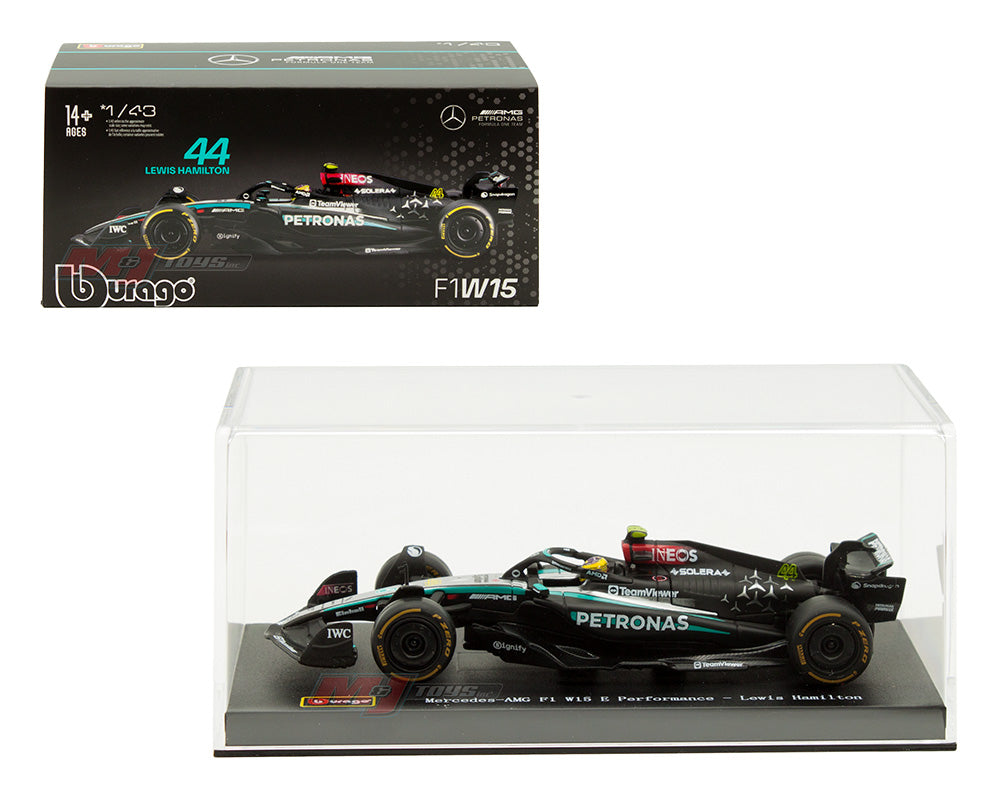 Bburago 1:43 F1 Mercedes-AMG W15 #44 L. Hamilton (2024) con conductor