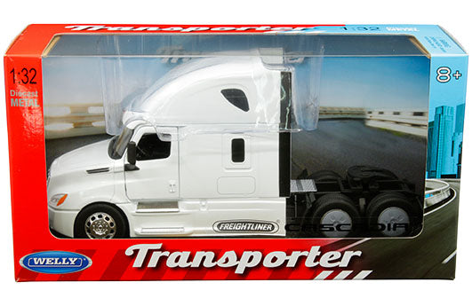 Welly 1:32 Freightliner Cascadia - Blanco - Transportador