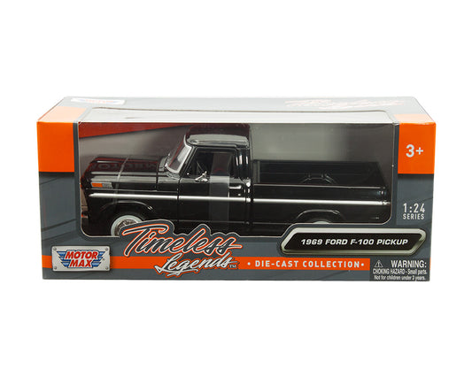 Motormax 1:24 1969 Ford F-100 Pickup - Negro - Timeless Legends