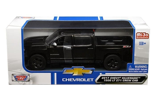 Motormax 1:27 2017 Chevrolet Silverado 1500 LT Z71 Crew Cab - Negro - Exclusivas de MiJo