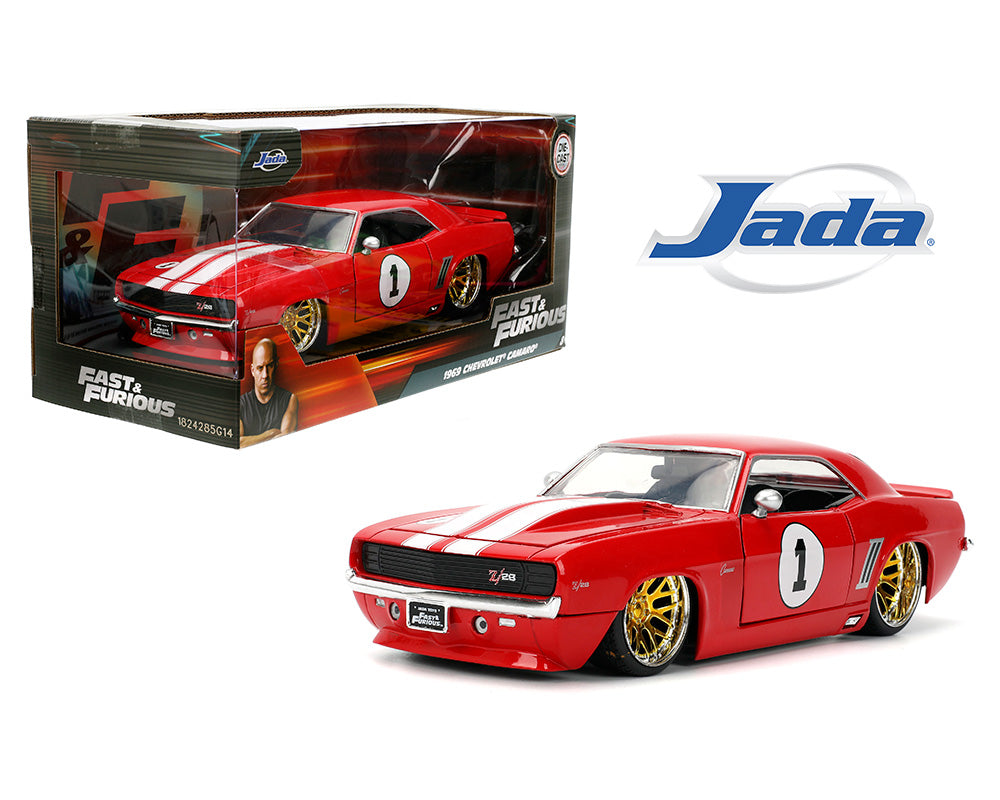 Jada 1:24 rápido y furioso Chevy 1969 Camaro #1 Rojo