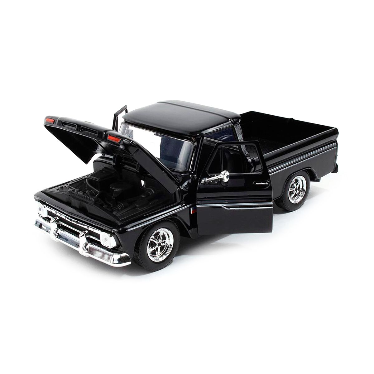 Motormax 1:24 - TL Chevrolet 1966 C10 Pickup Custom Wheels - (Negro)