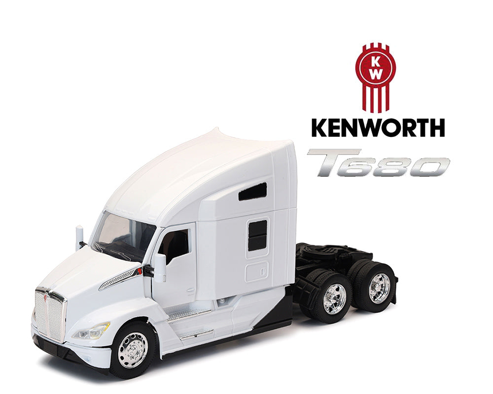 New Ray 1:32 Kenworth T680 Open Hood cabeza tráiler – Long Haul Trucker - (Blanco)